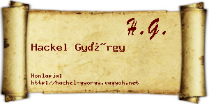 Hackel György névjegykártya